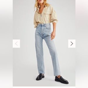 Agolde 90s pinch waist jean in medium/light wash